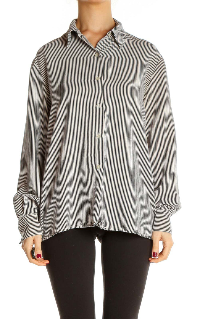 Gray Striped All Day Wear Shirt