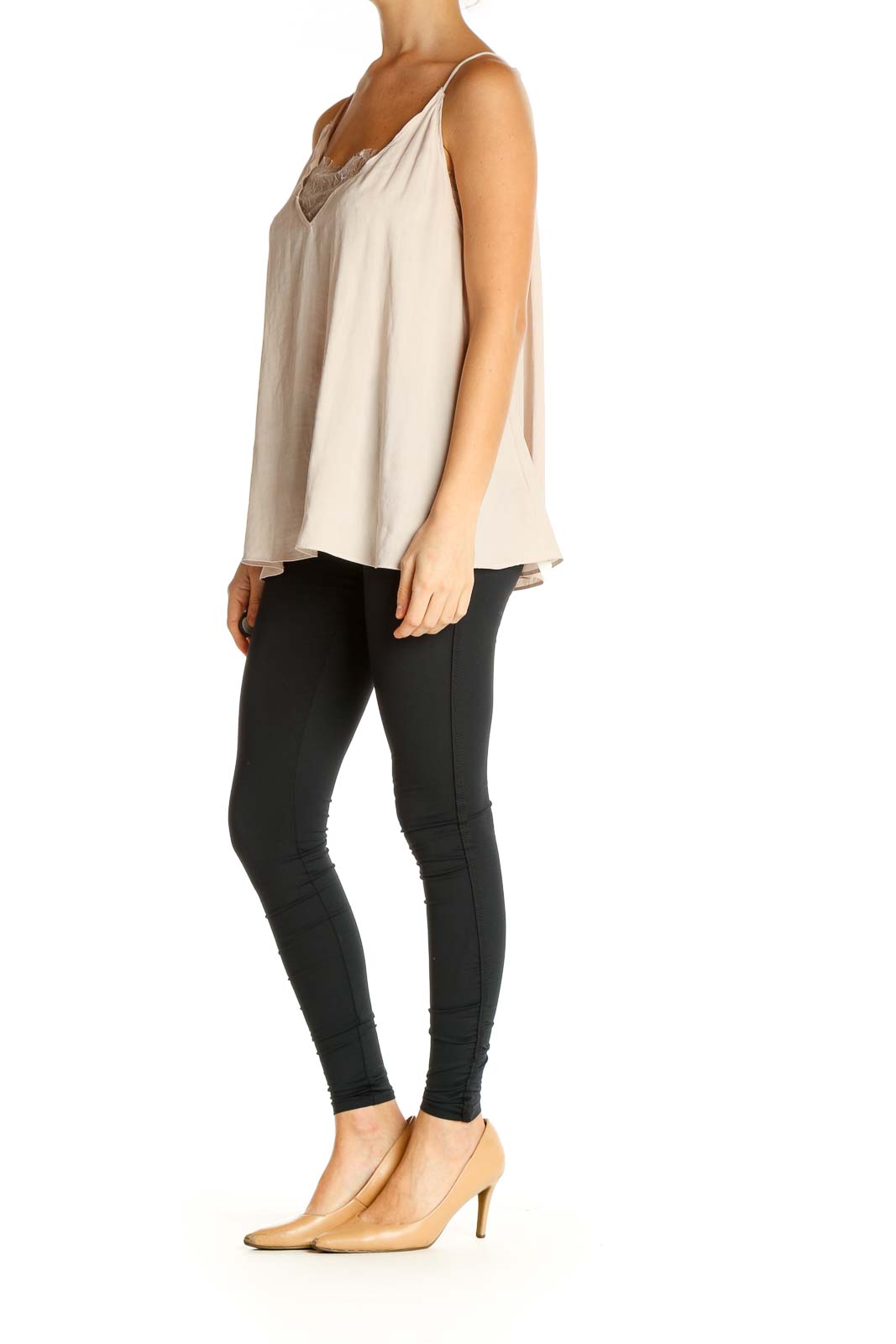 Beige Solid Chic Top