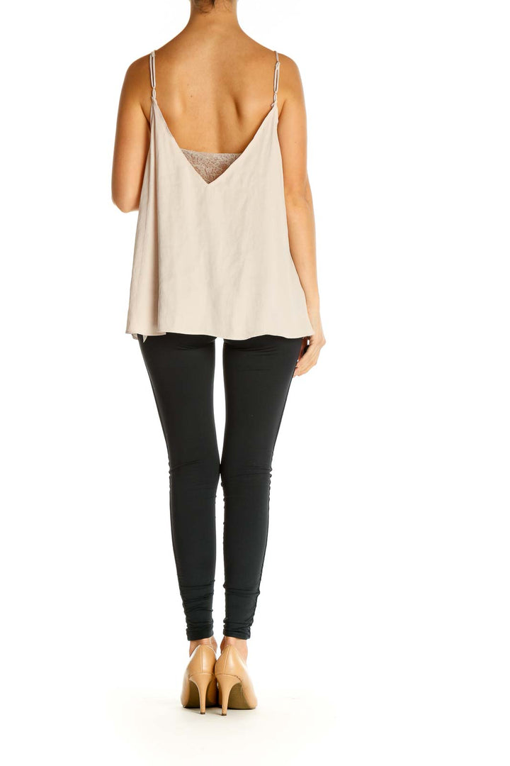 Beige Solid Chic Top