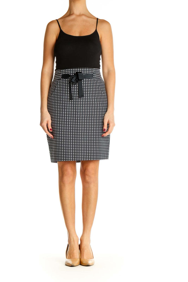 Black Printed Casual Pencil Skirt