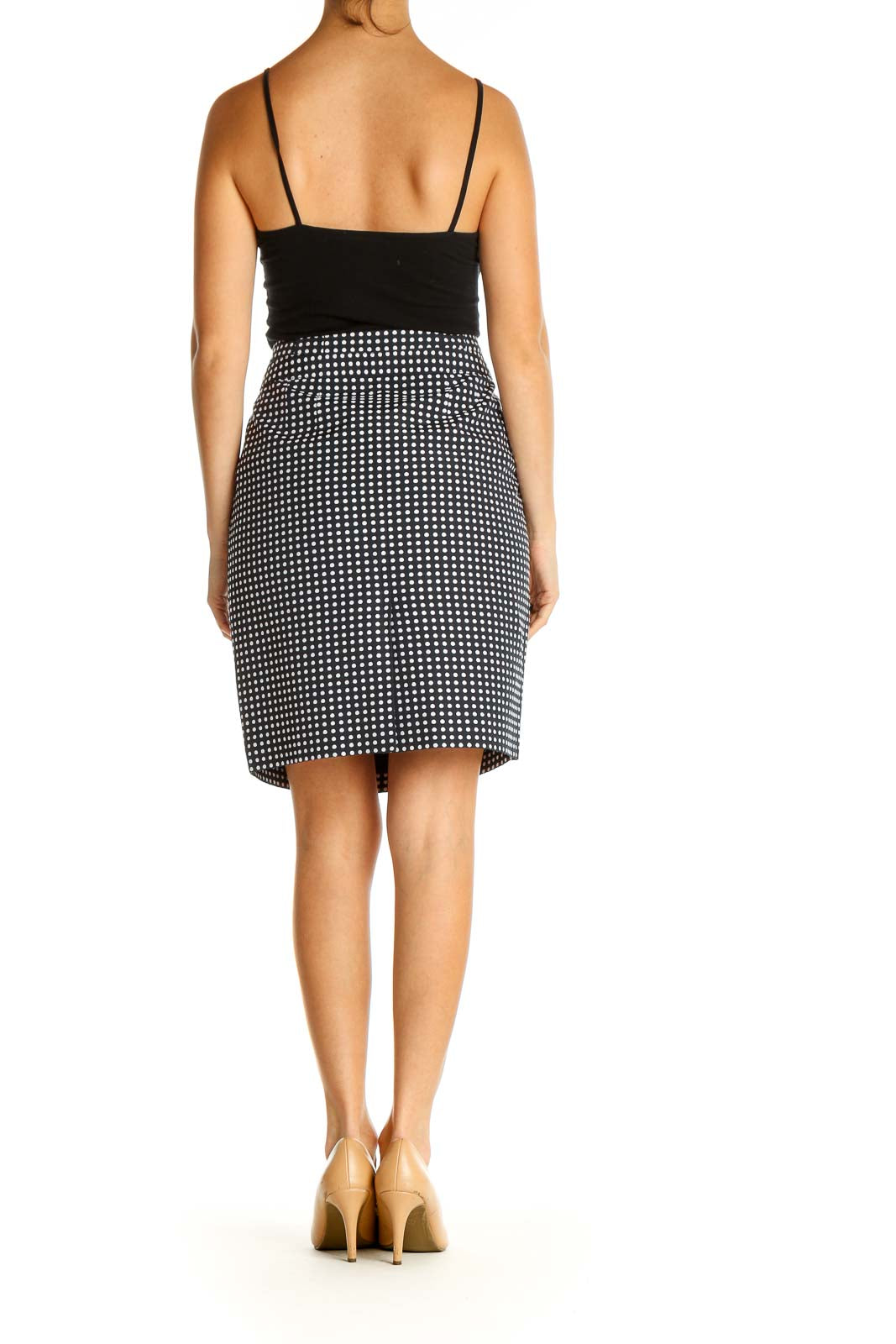 Black Printed Casual Pencil Skirt