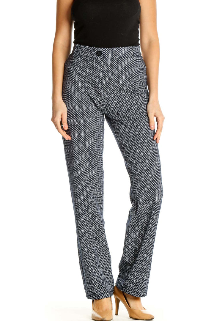 Gray Printed Classic Trousers