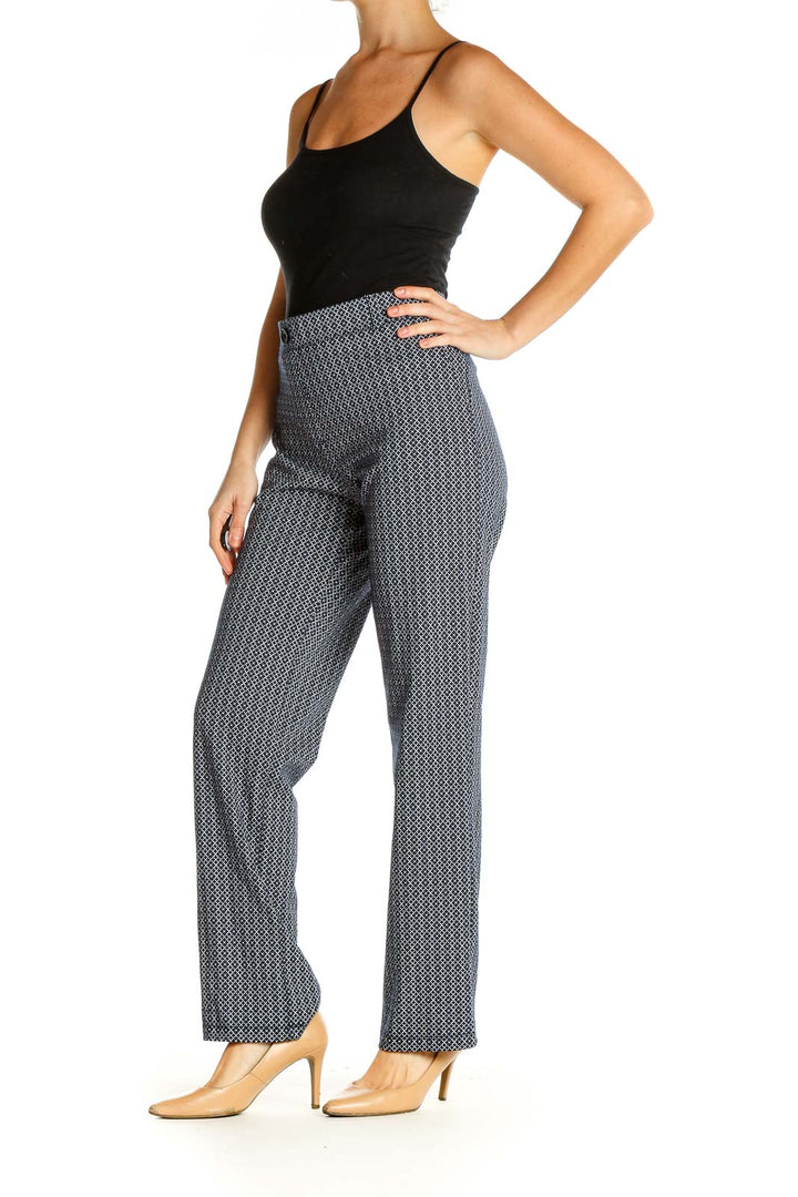 Gray Printed Classic Trousers