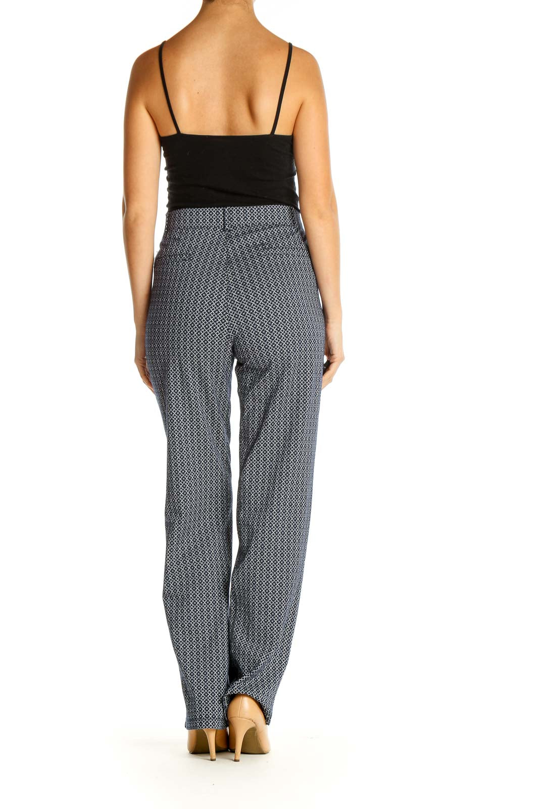 Gray Printed Classic Trousers