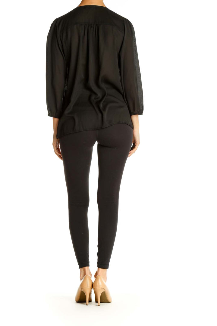 Black Solid All Day Wear Blouse