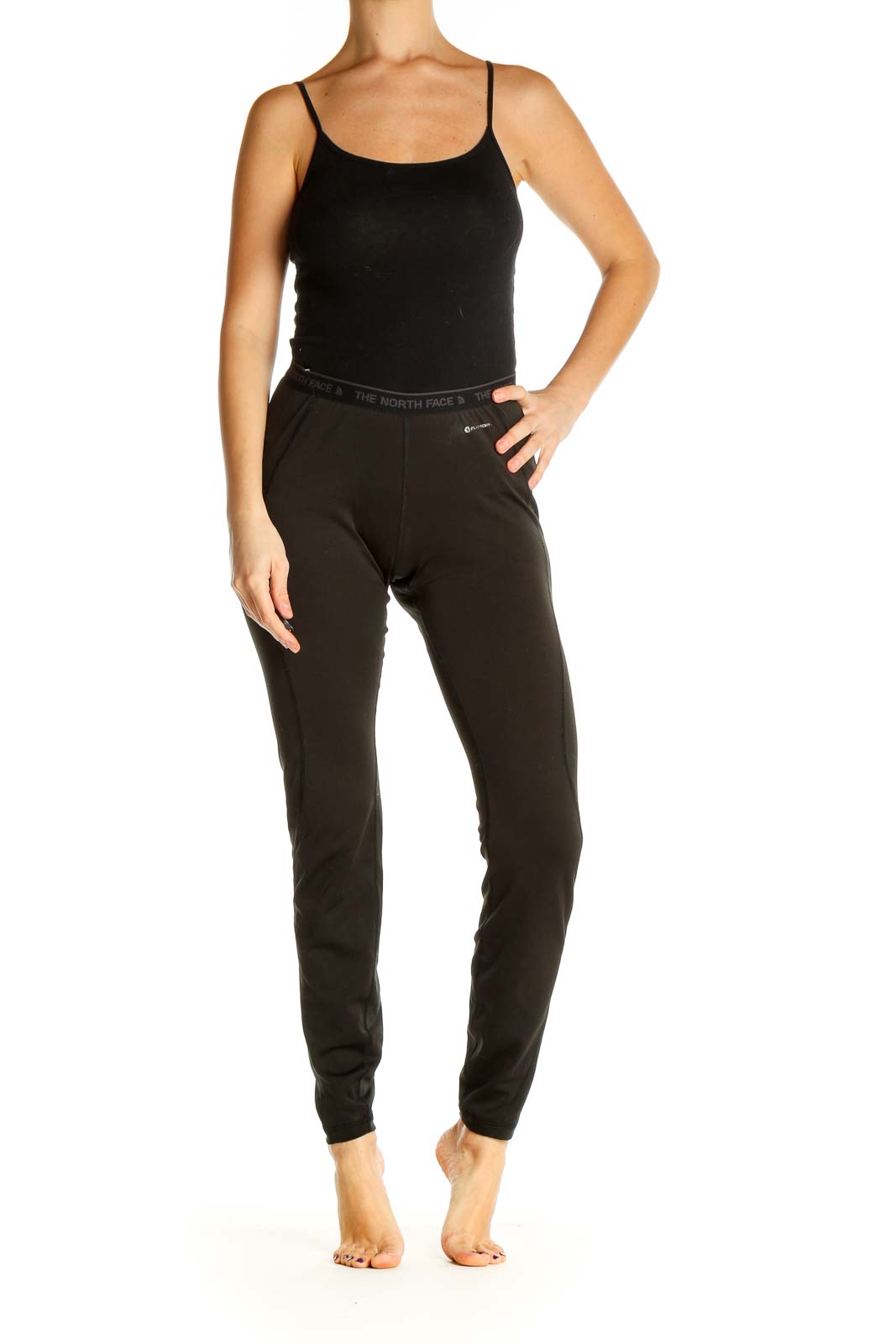 Black Solid Casual Leggings