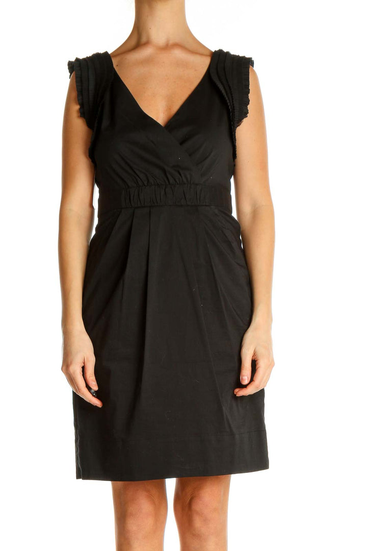 Black Solid Day Fit & Flare Dress