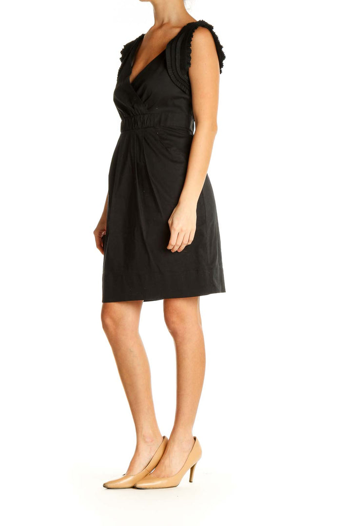 Black Solid Day Fit & Flare Dress