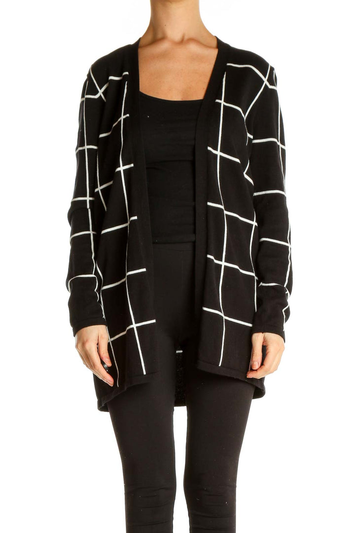 Black Checkered Cardigan