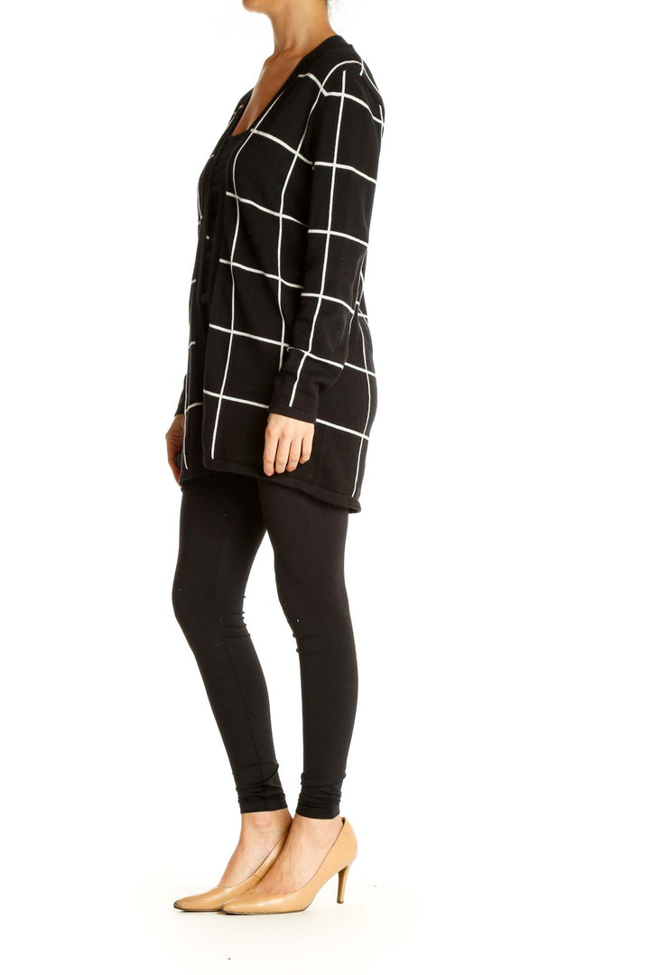 Black Checkered Cardigan