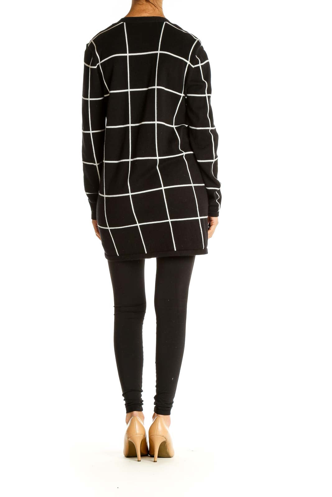 Black Checkered Cardigan