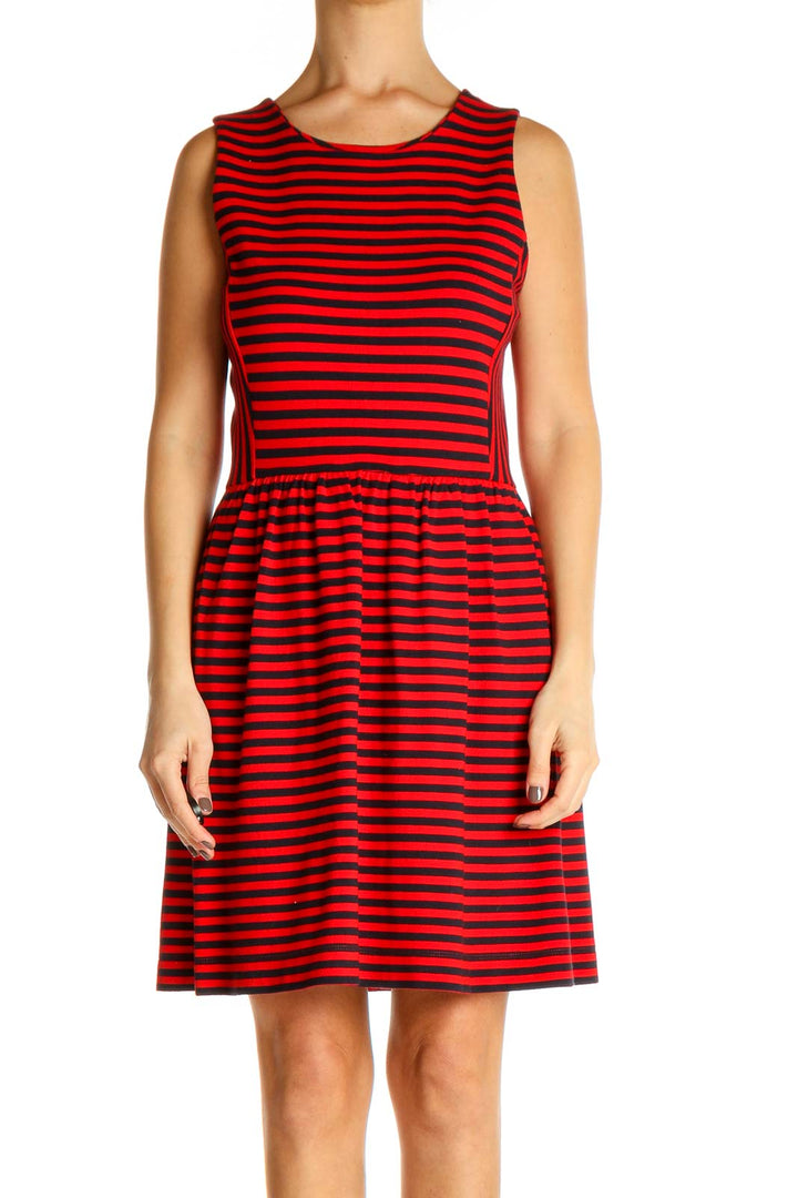 Red Striped Day Fit & Flare Dress