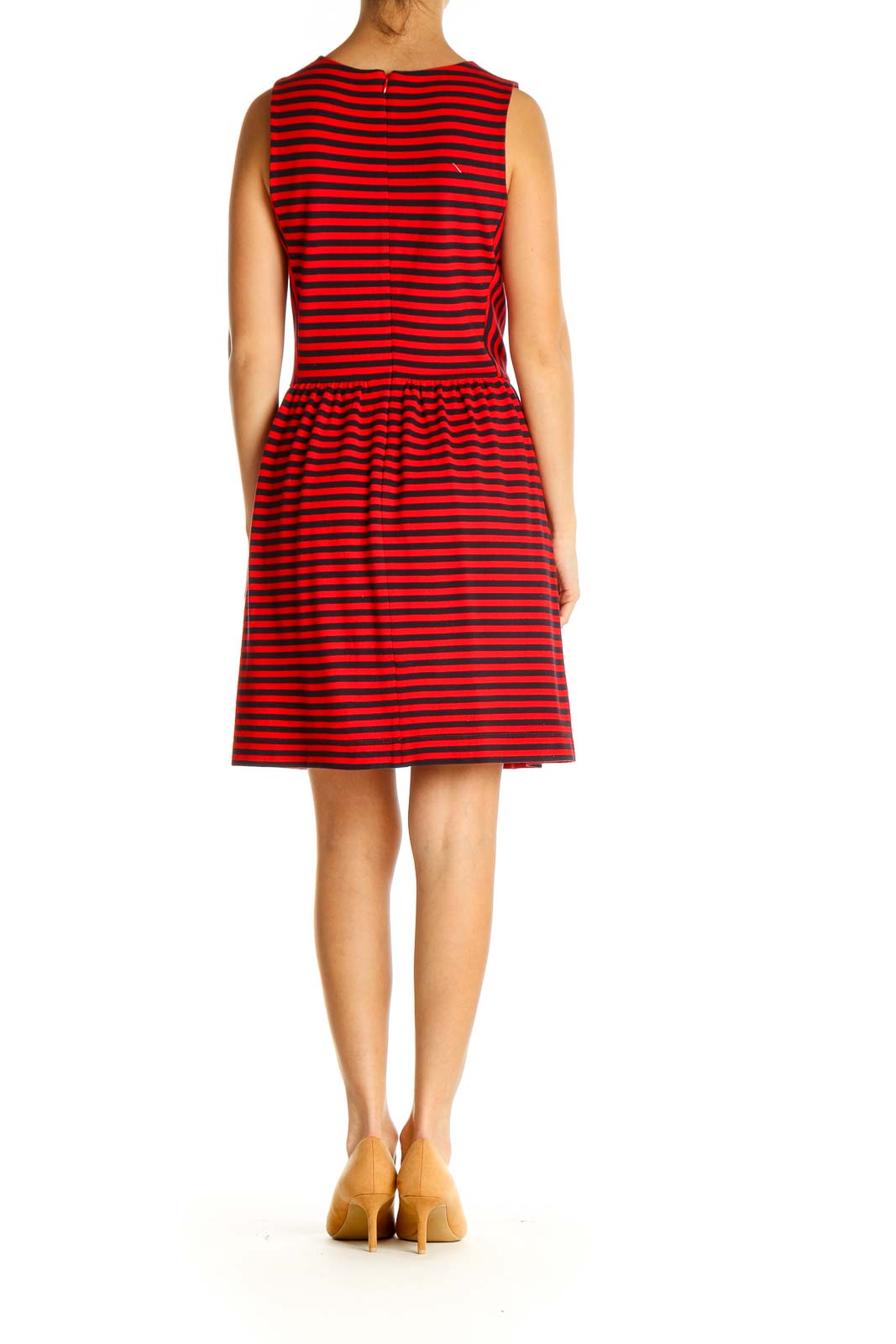 Red Striped Day Fit & Flare Dress