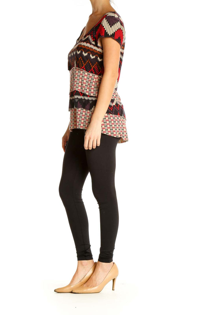 Black Printed Bohemian Blouse