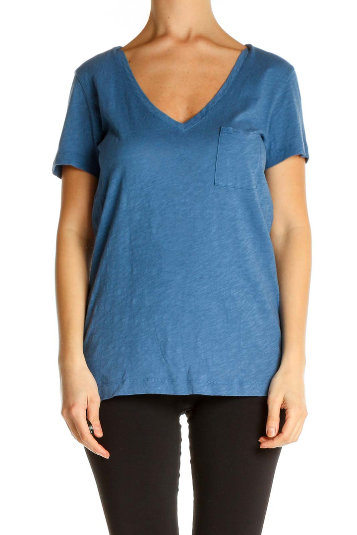 Blue Solid All Day Wear T-Shirt