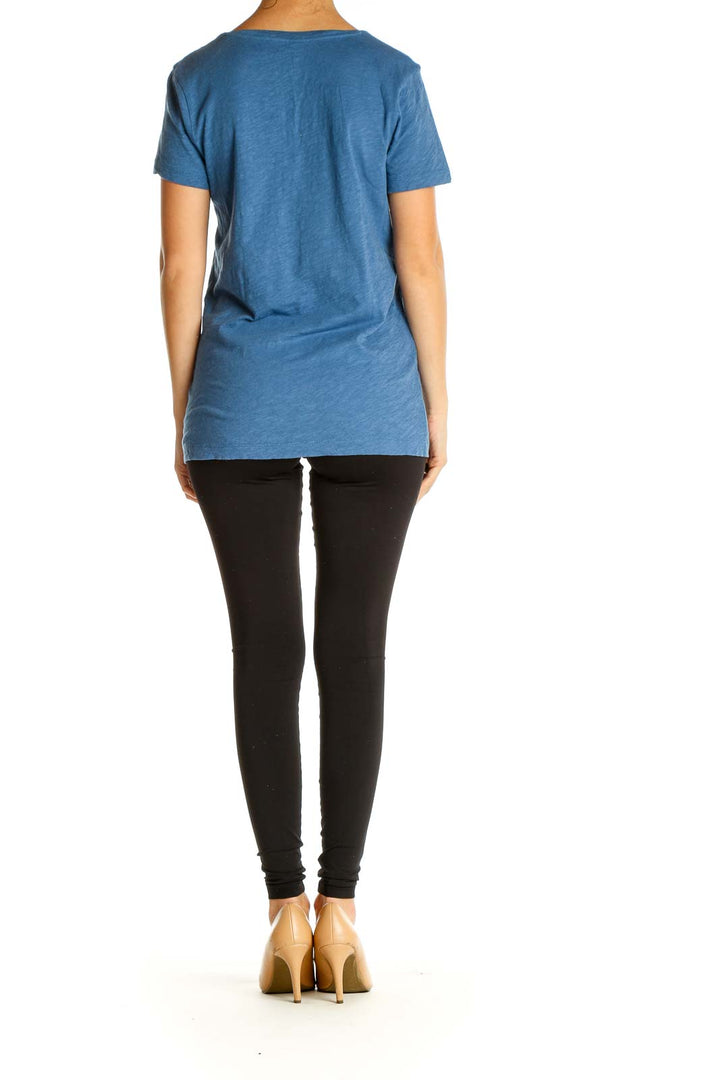 Blue Solid All Day Wear T-Shirt