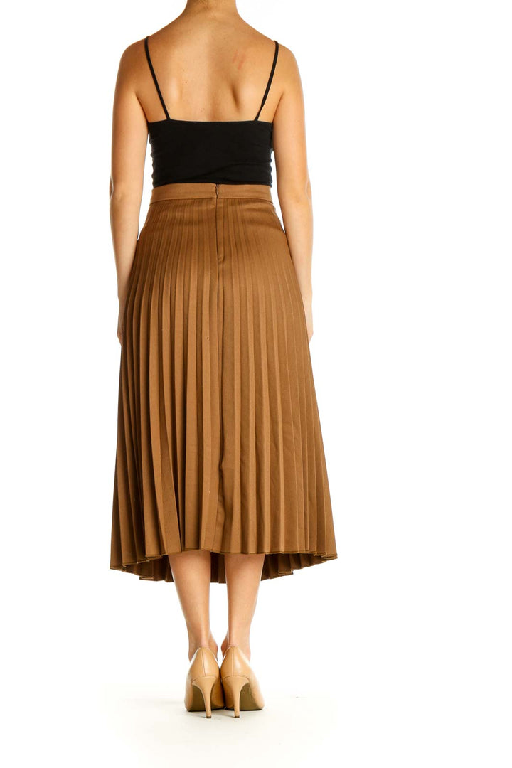 Brown Classic Flared Skirt