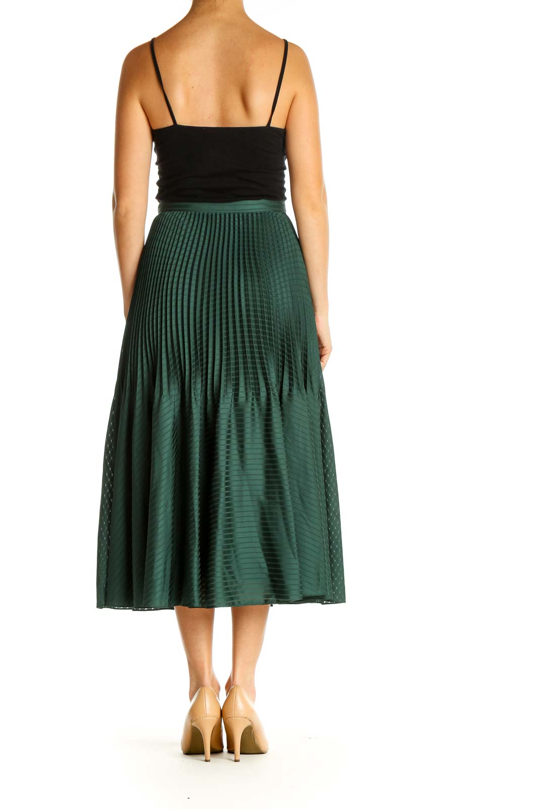 Green Chic Pleated Skirt