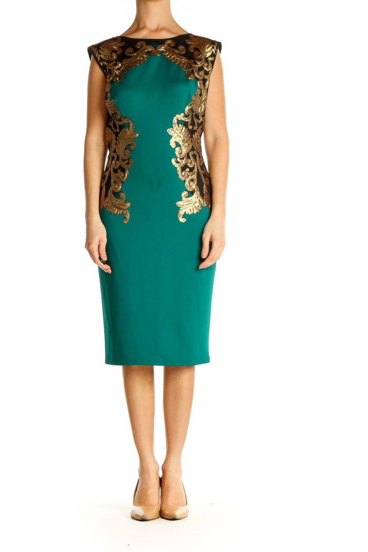 Green Cocktail Sheath Dress