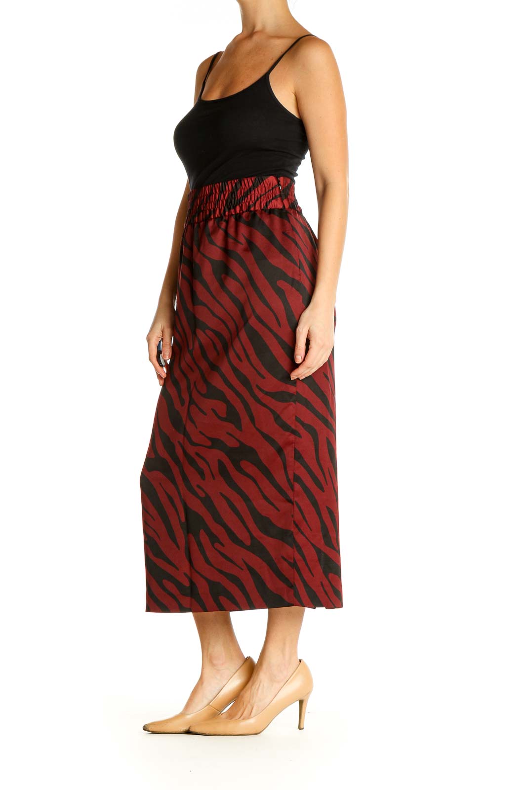 Black Animal Print Classic A-Line Skirt