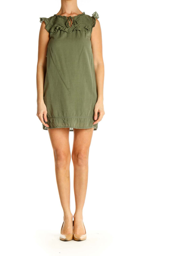 Green Cotton Shift Dress