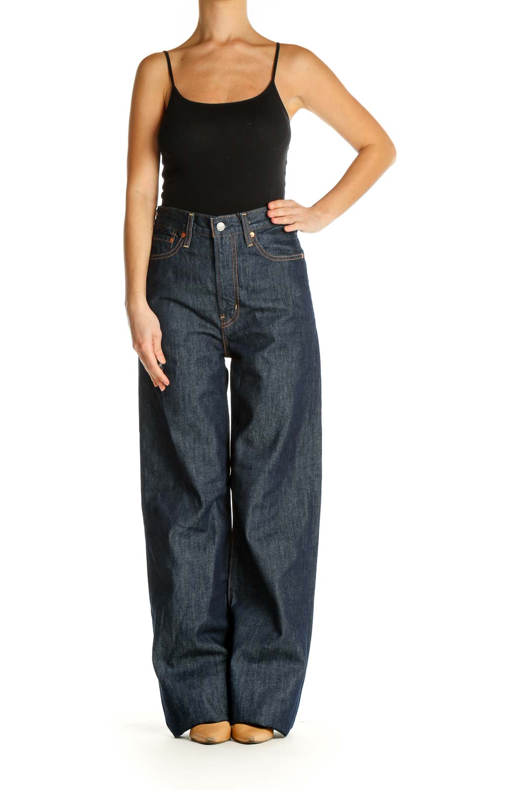 Blue Wide Leg Jeans