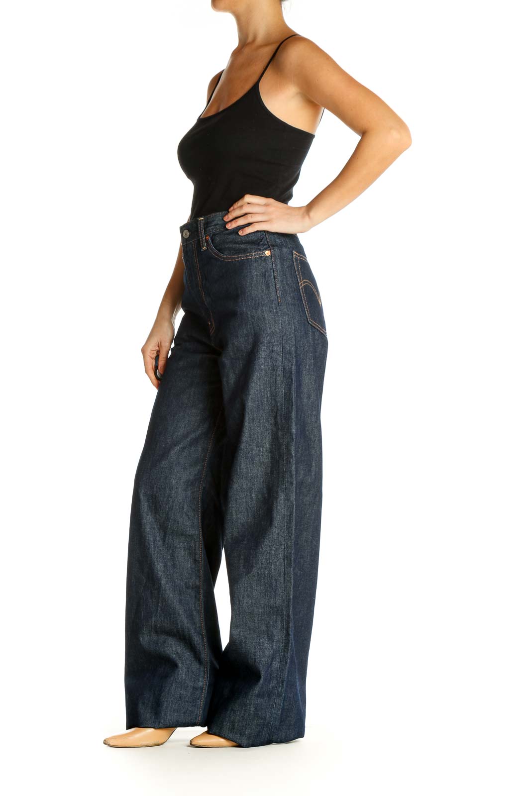 Blue Wide Leg Jeans