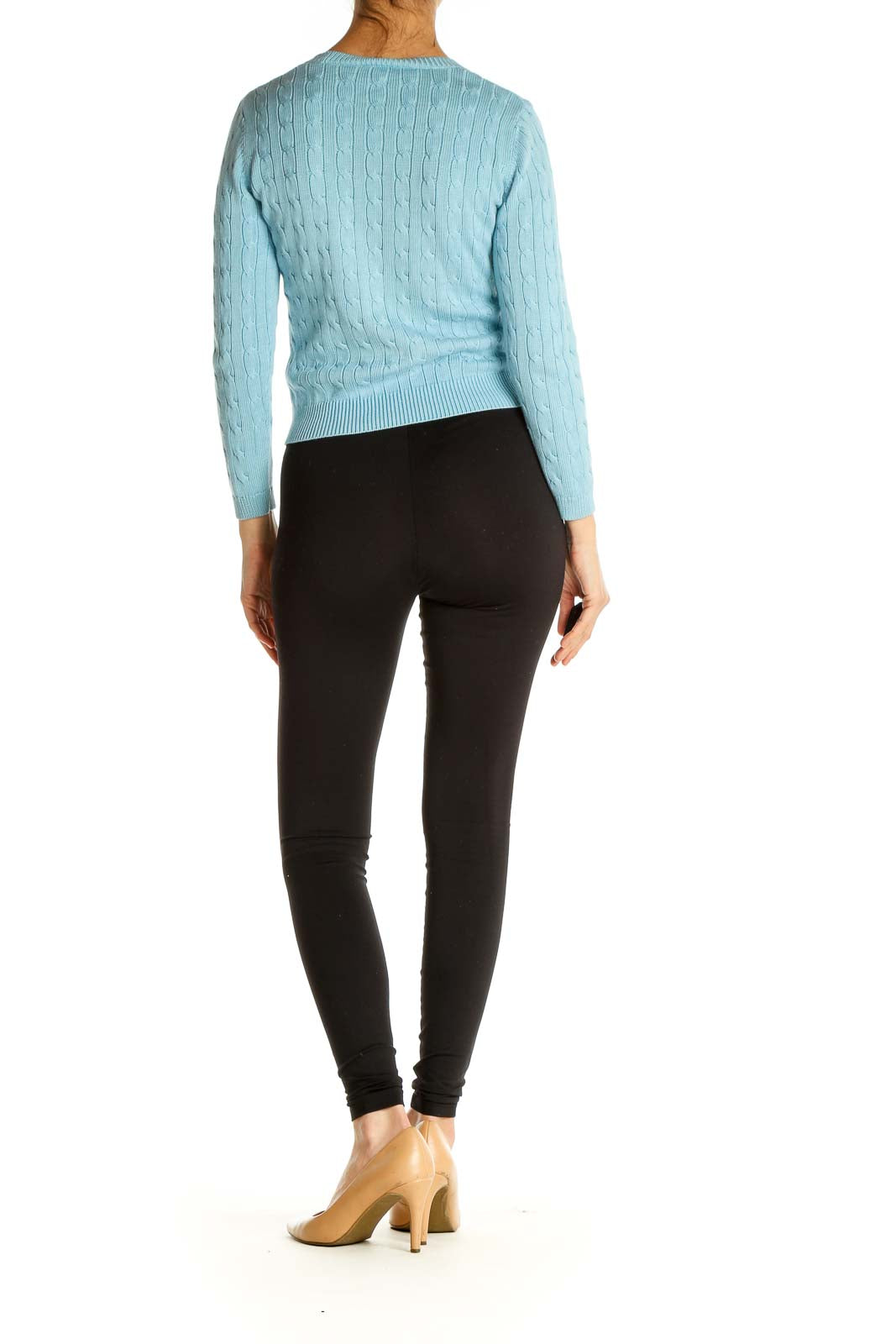 Blue Textured All Day Wear Sweater