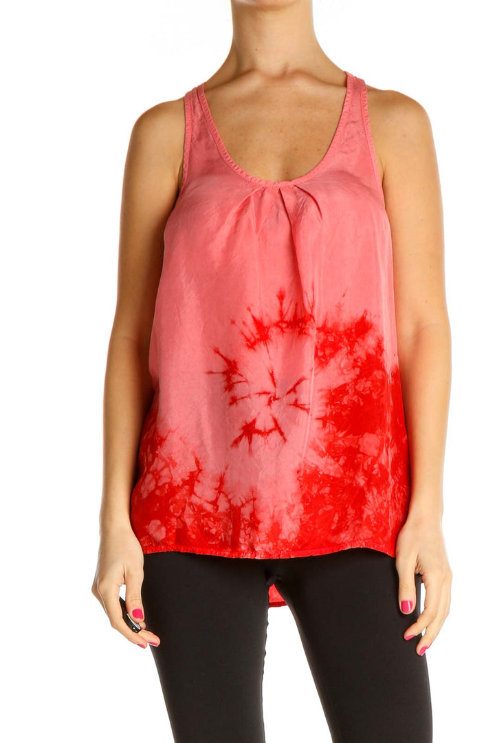 Red Tie And Dye All Day Wear Tank Top