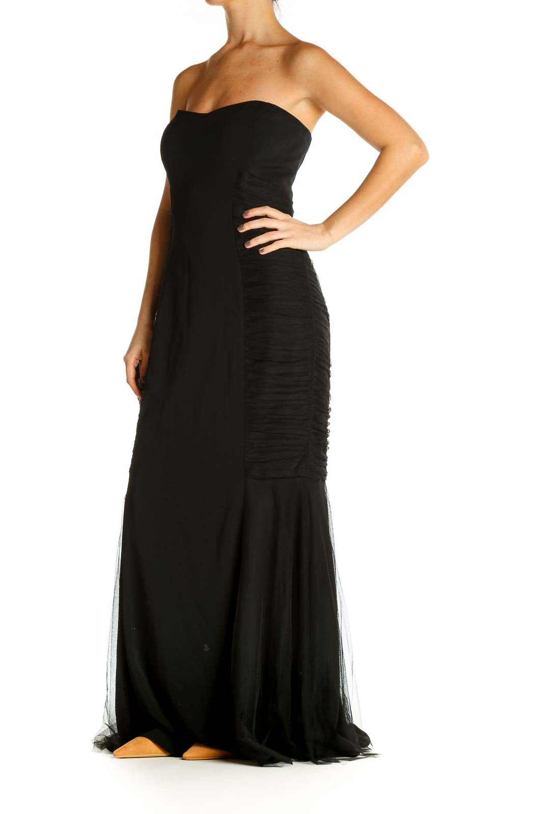 Black Solid Cocktail Mermaid Dress