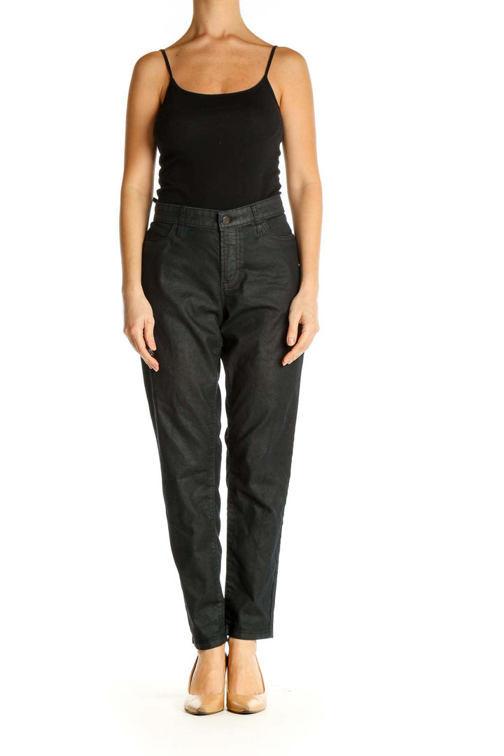 Black Solid Casual Trousers