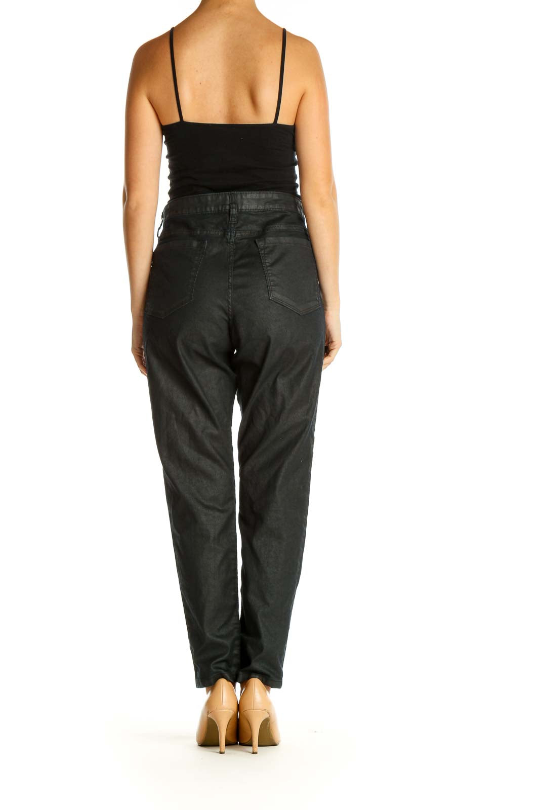 Black Solid Casual Trousers