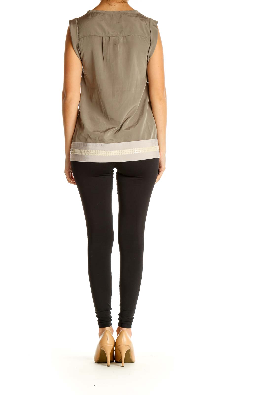 Brown Solid All Day Wear Tank Top