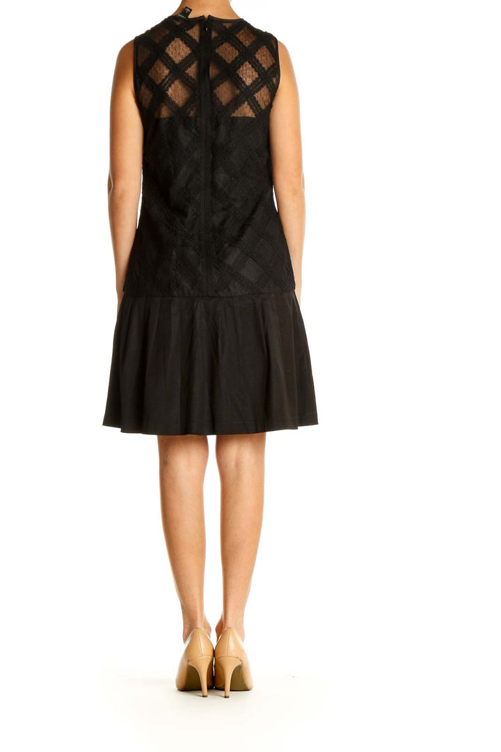 Black Textured Punk Fit & Flare Dress