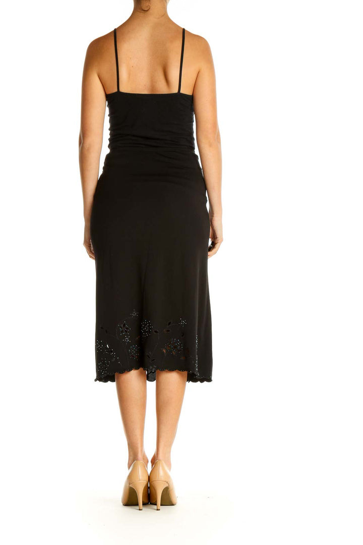 Black Solid Brunch A-Line Skirt