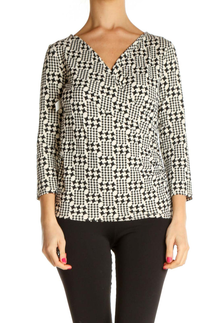 Black Printed All Day Wear Blouse