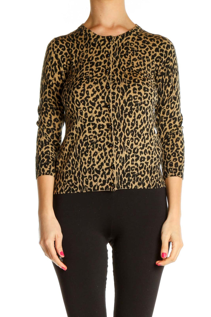 Brown Animal Print All Day Wear Blouse