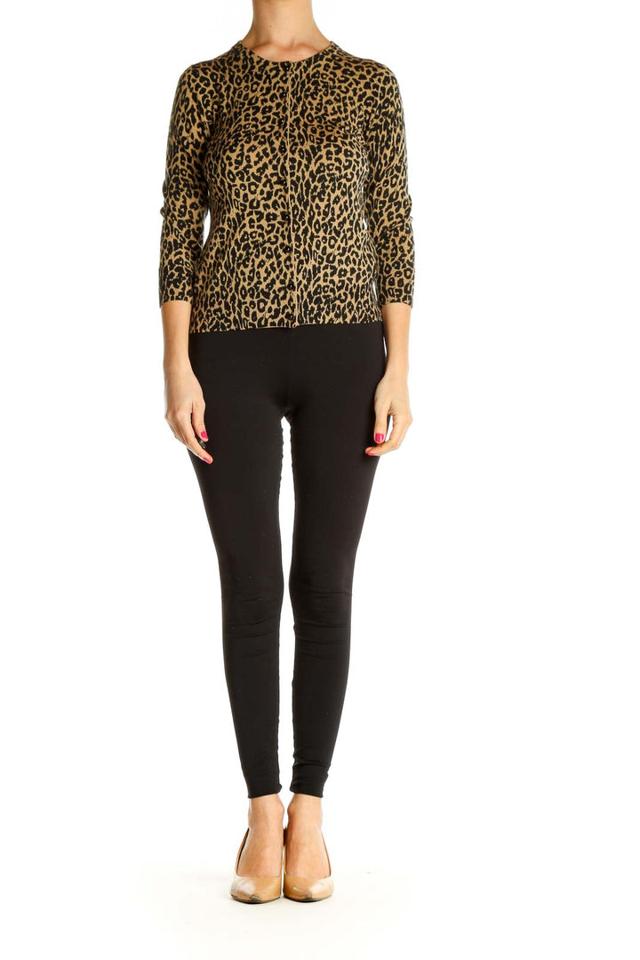 Brown Animal Print All Day Wear Blouse