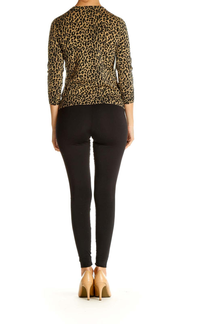 Brown Animal Print All Day Wear Blouse