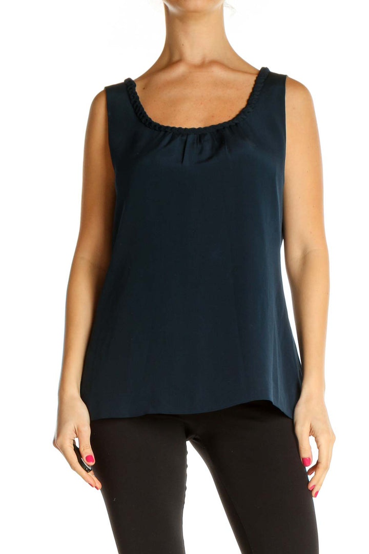 Blue Solid Chic Tank Top