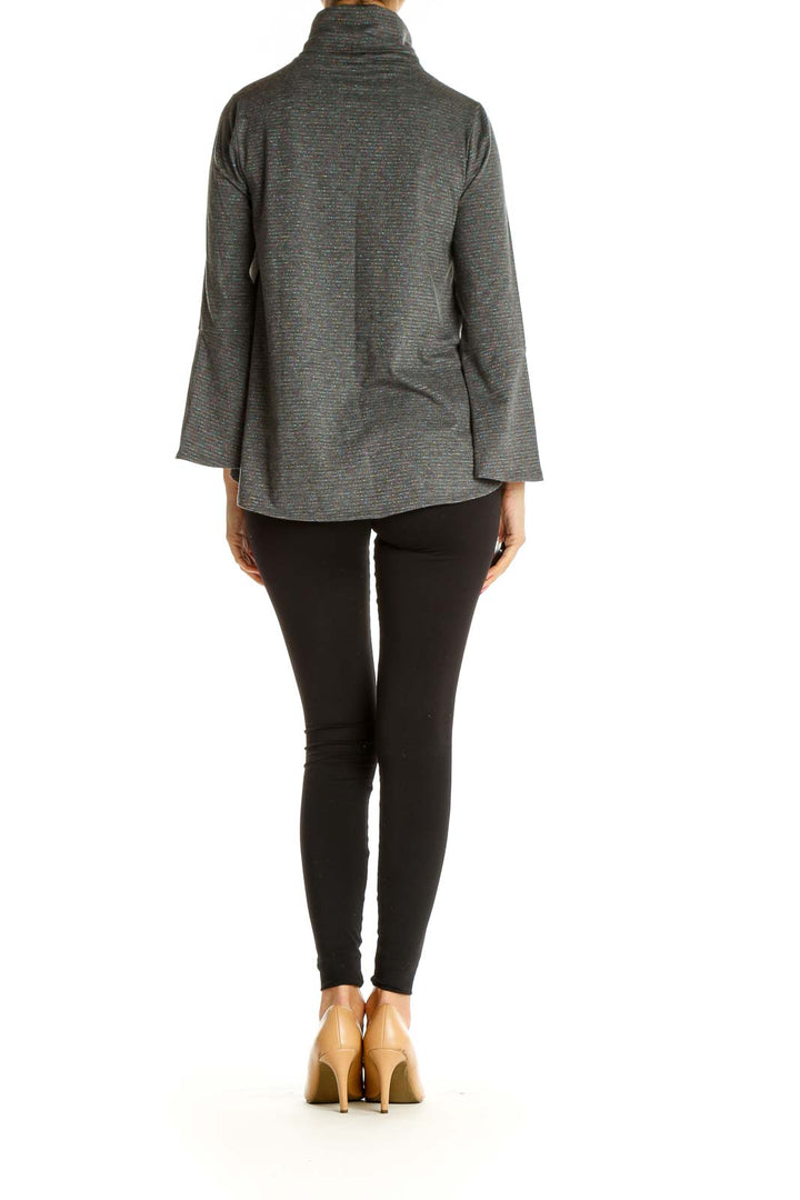 Gray Textured All Day Wear Sweater