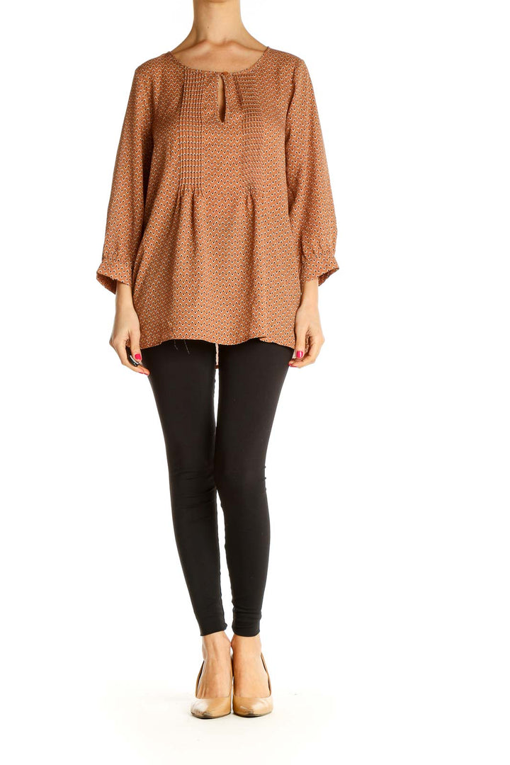 Orange Striped All Day Wear Sweater