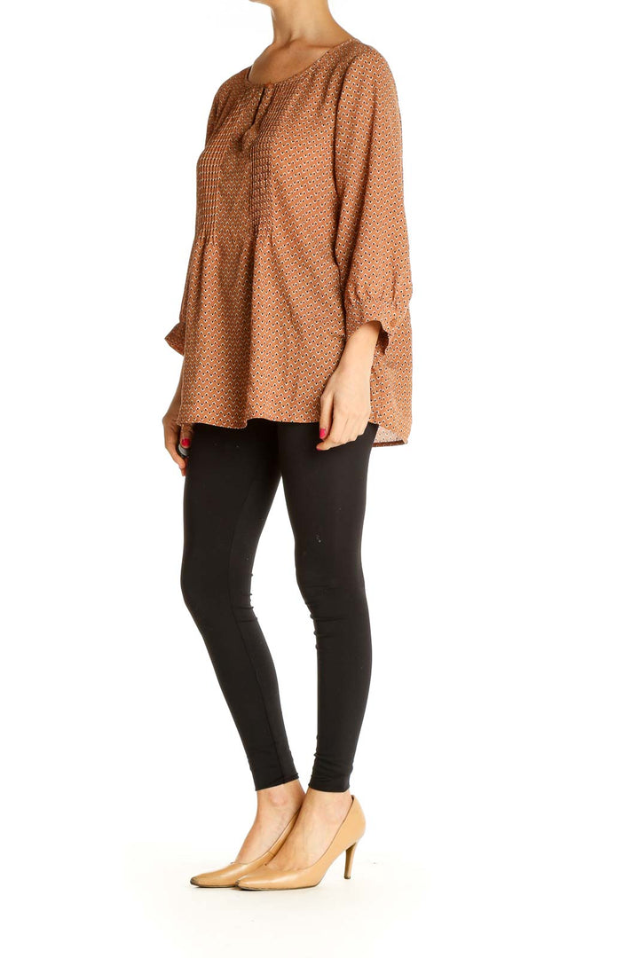 Orange Striped All Day Wear Sweater