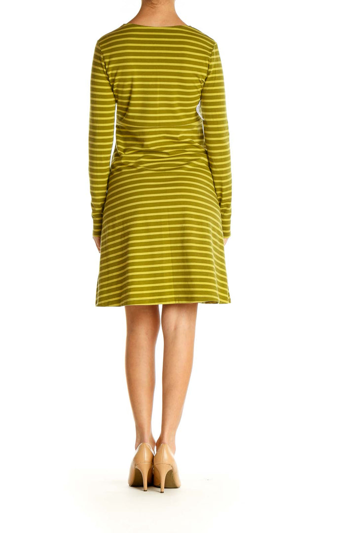 Green Striped Day Shift Dress