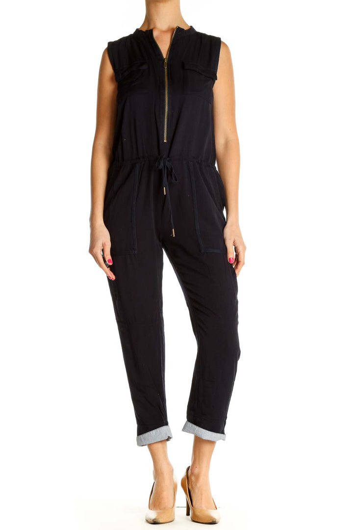 Black Solid Jumpsuit