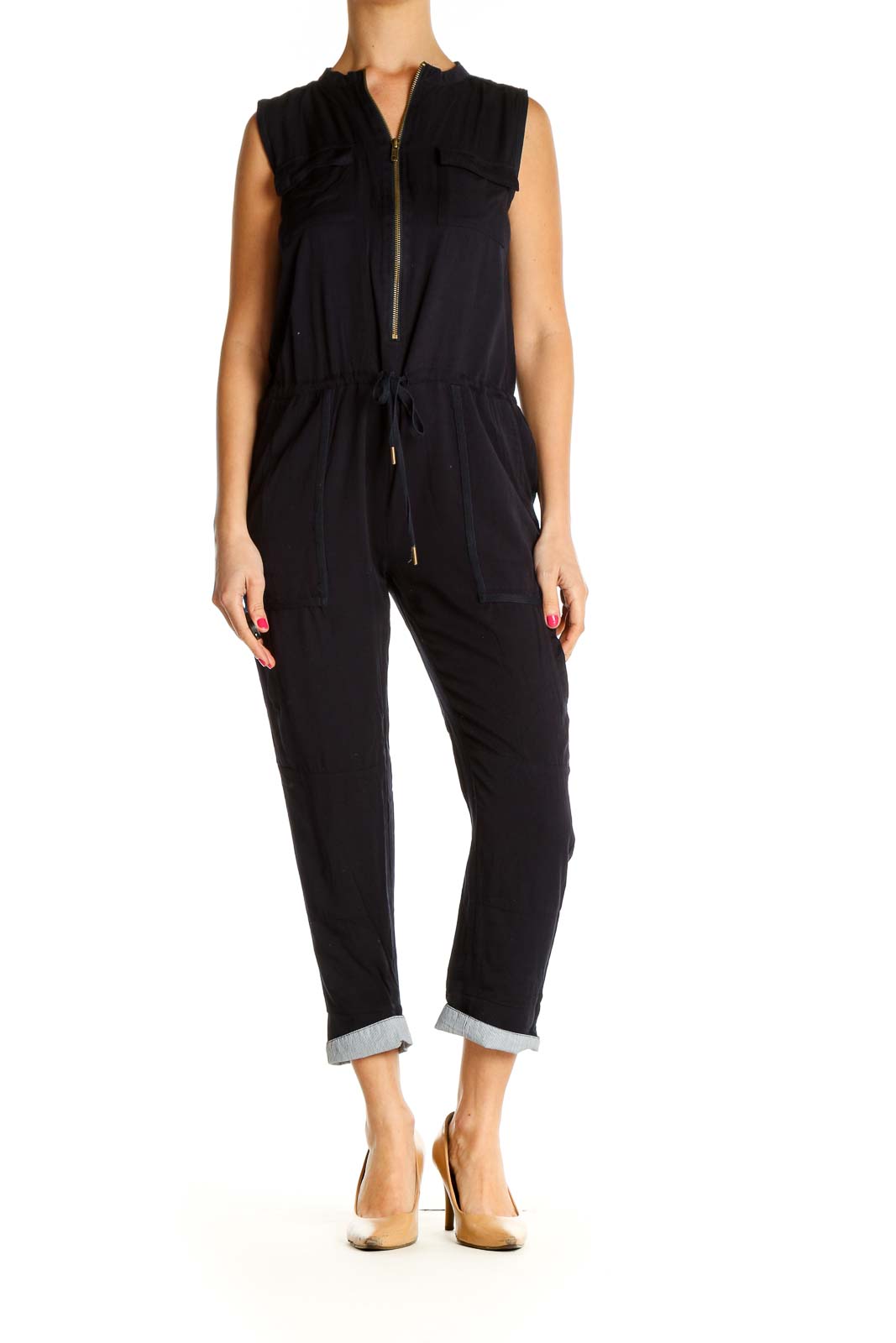 Black Solid Jumpsuit