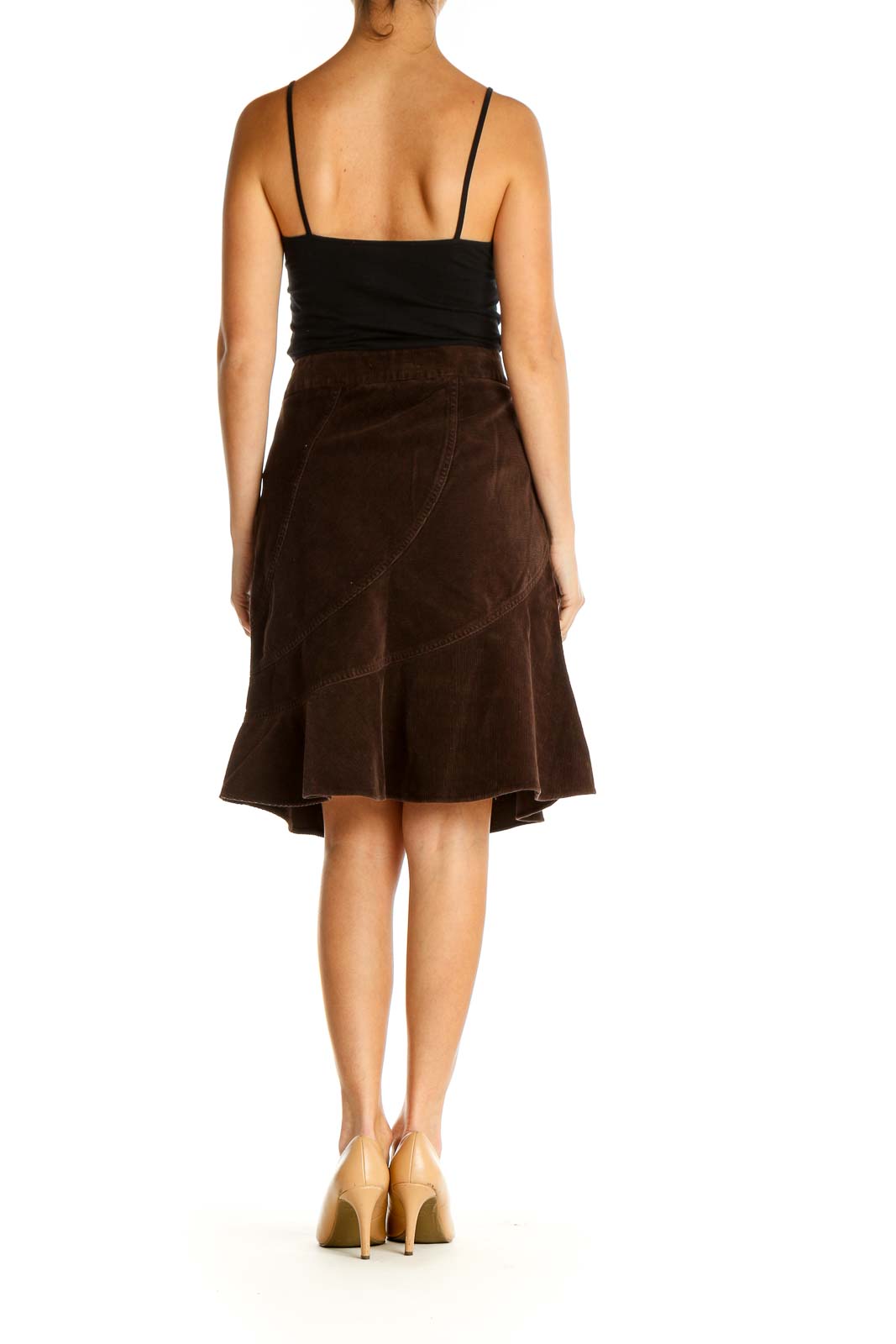 Brown Textured Chic Mermaid Skirt