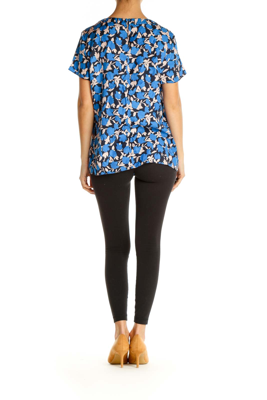 Blue Floral Print All Day Wear Blouse