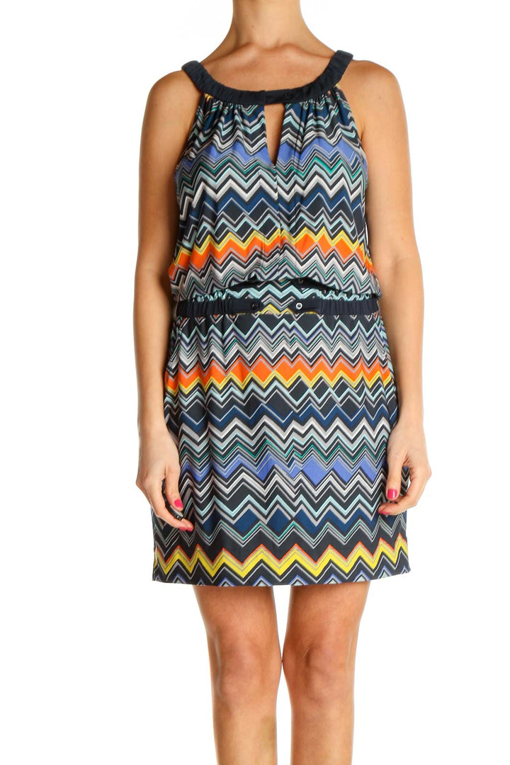 Black Chevron Day Sheath Dress