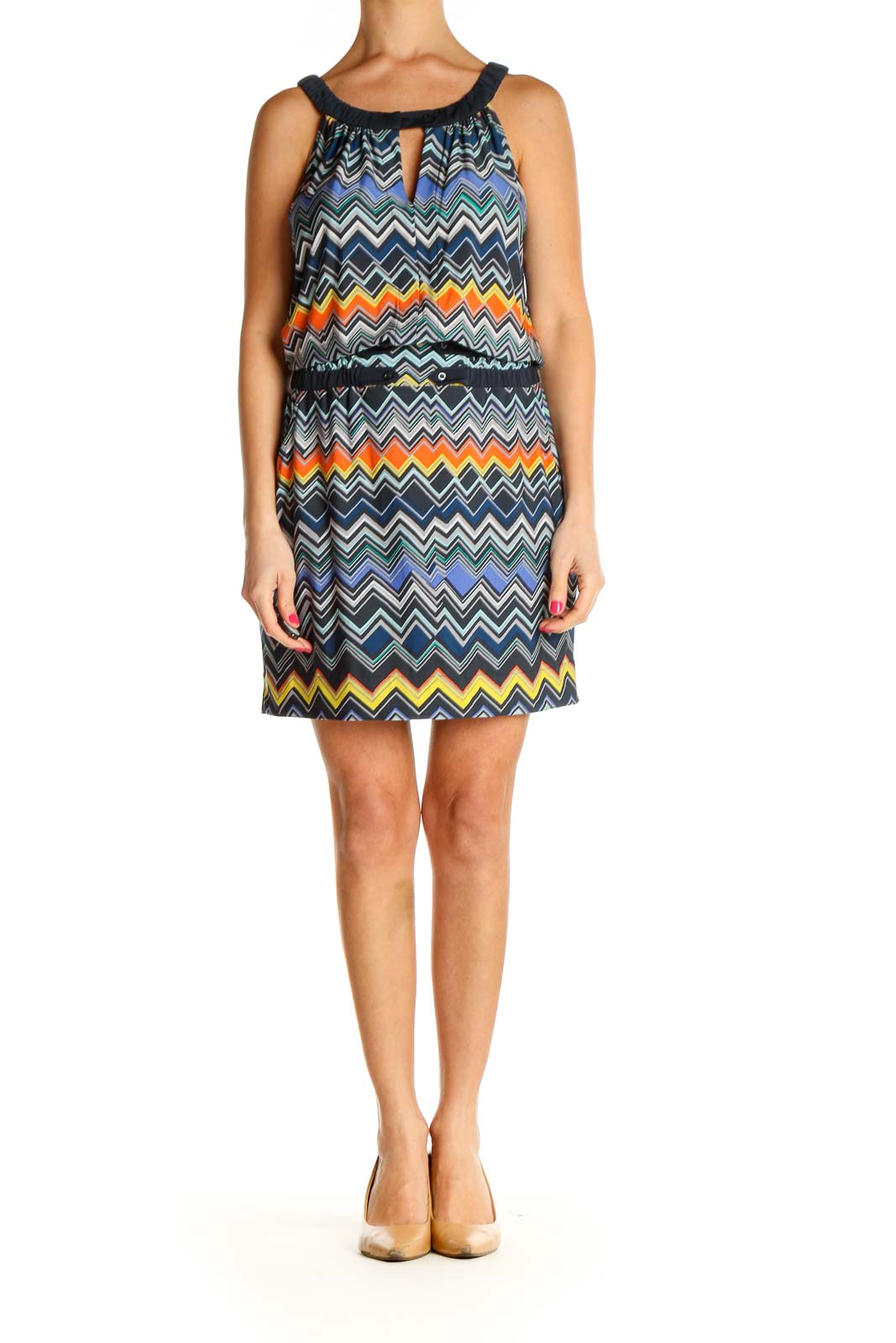 Black Chevron Day Sheath Dress